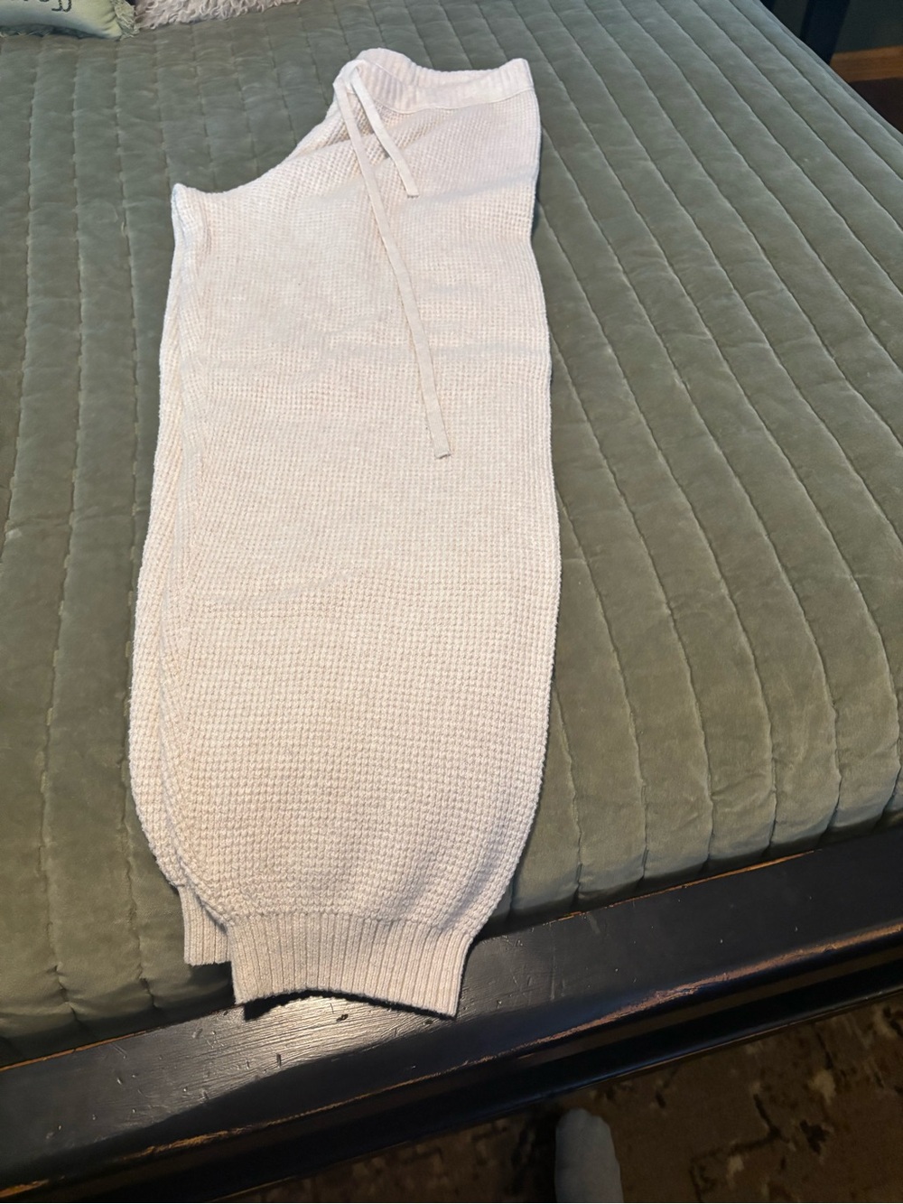 aerie Cream Waffle-Knit Lounge pants